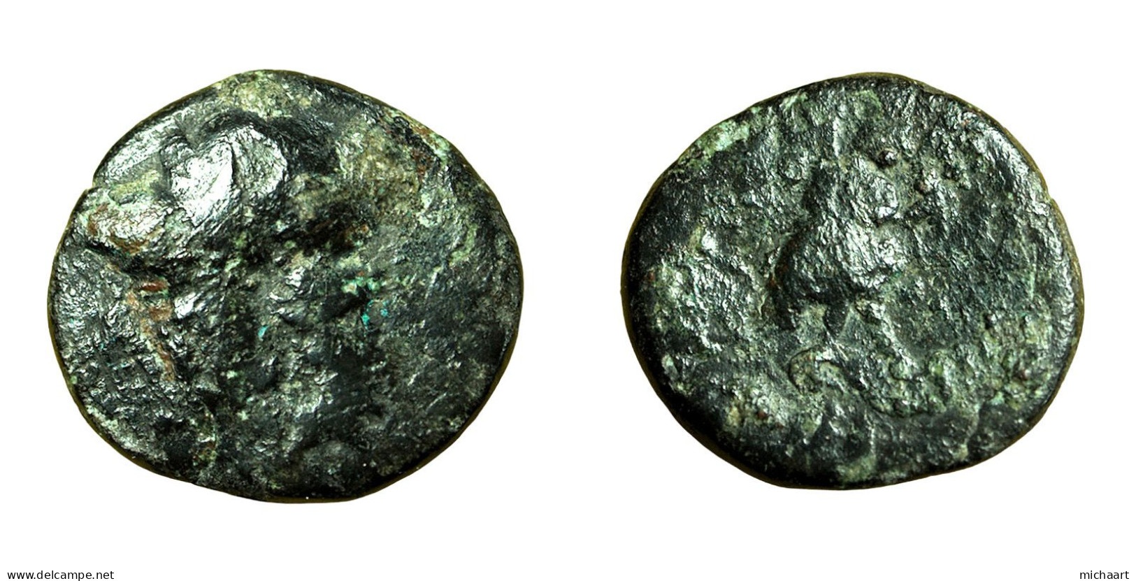 Ancient Greek Coin Alontion Sicily AE14mm Herakles / Eagle 04052 - Griechische Münzen