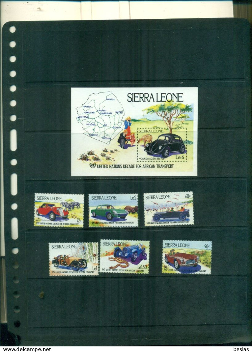 SIERRA LEONE DECENNIE ONU POUR LES TRANSPORTS EN AFRIQUE 6 VAL + BF NEUFS A PARTIR DE 2.50 EUROS - Sierra Leone (1961-...)