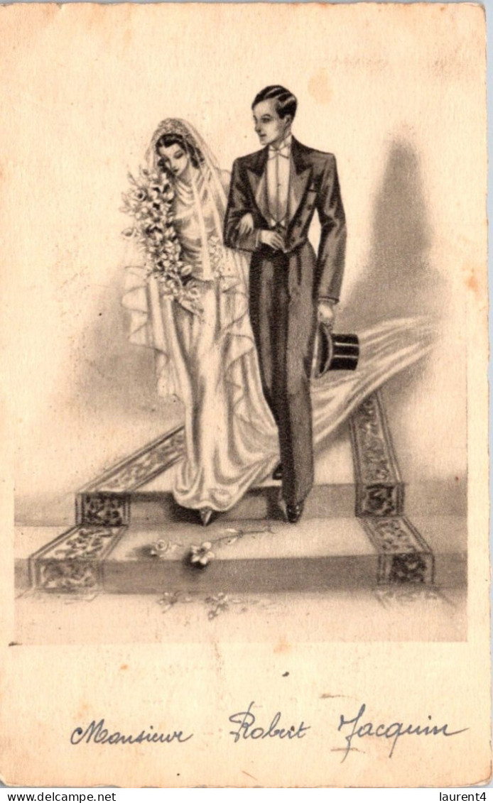 28-3-2024 (4 Y 16) Wedding Menu (card)  Menu De Noce - 1948 (2 Lunch & 1 Dinner) - Hochzeiten