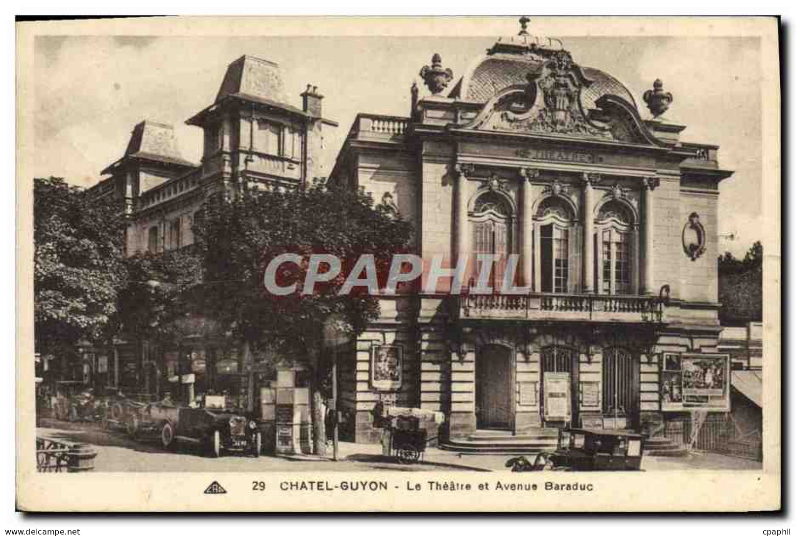 CPA Chatel-Guyon Le Theatre Et Avenue Baraduc  - Teatro