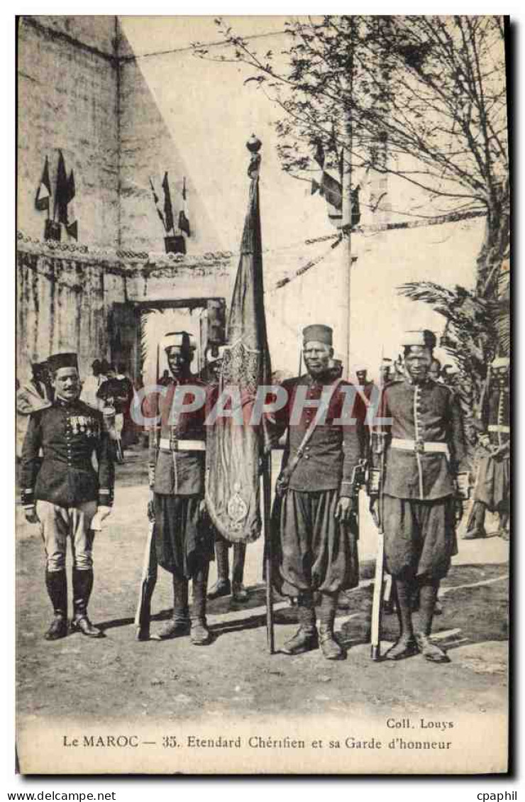 CPA Militaria Maroc Etendard Chrerifien Et Sa Garde D&#39honneur - Uniforms