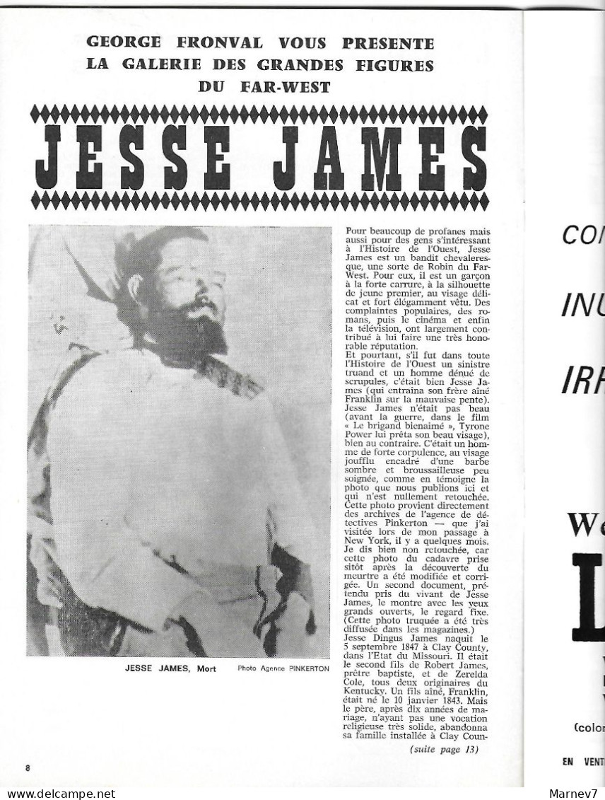 Revue WESTERN GAZETTE N° 12 - Avril 1965 - Les Blue Jackets Et Les Peaux-Rouges Par Joë Hamman - Jesse James - Fronval - Autres & Non Classés