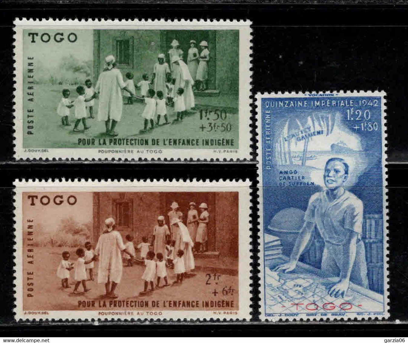 Togo - 1942 - Œuvres De L' Enfance  -  PA 6 à 8  - Neufs ** - MNH - Unused Stamps