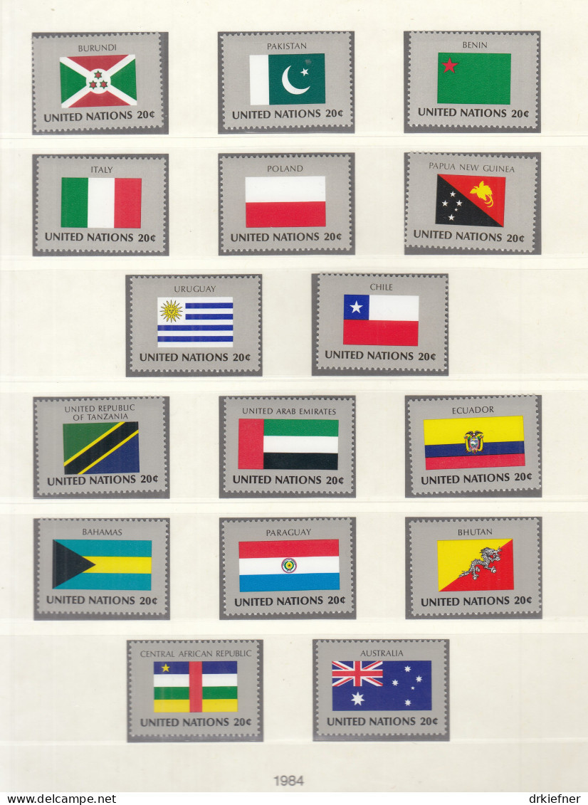 UNO NEW YORK  448-463, Postfrisch **, Flaggen, 1984 - Unused Stamps