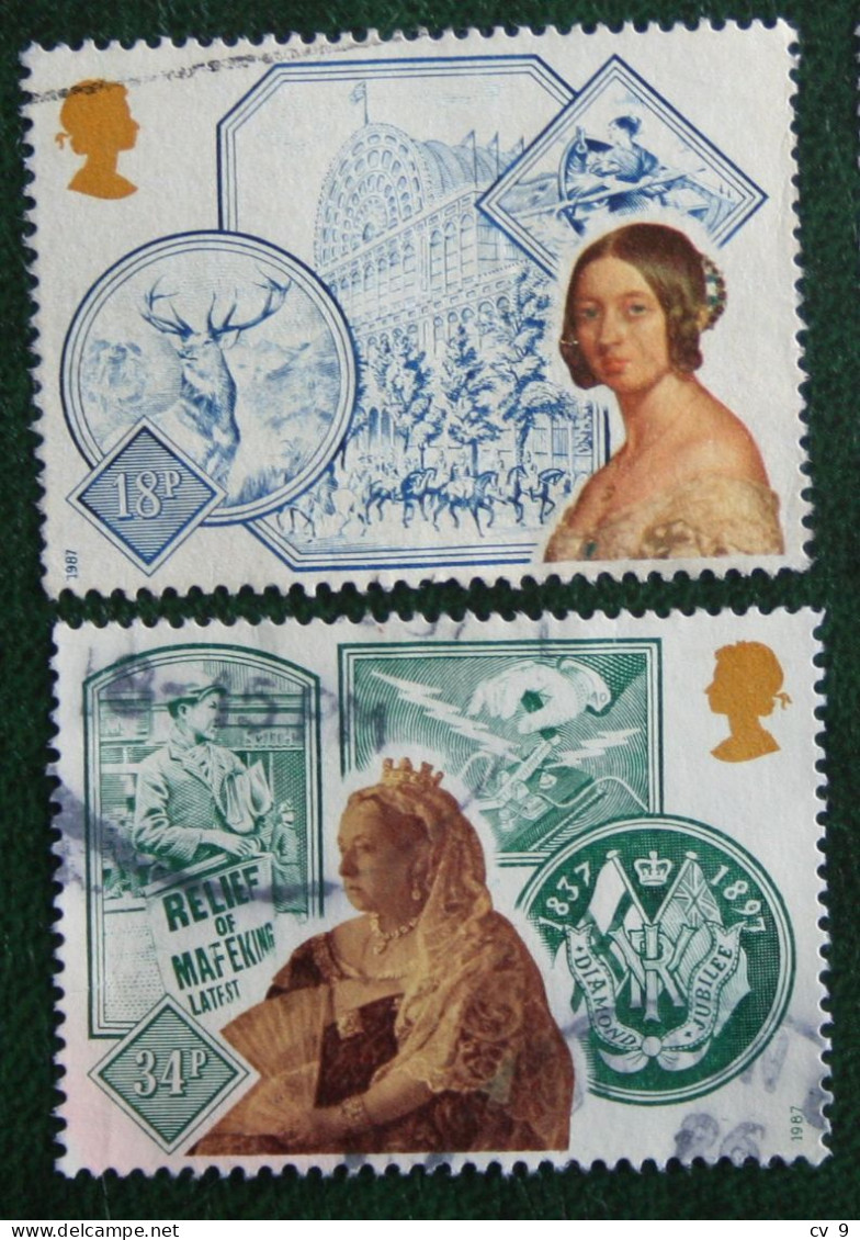 Era Queen Victoria (Mi 1117 + 1120) 1987 Used Gebruikt Oblitere ENGLAND GRANDE-BRETAGNE GB GREAT BRITAIN - Gebraucht