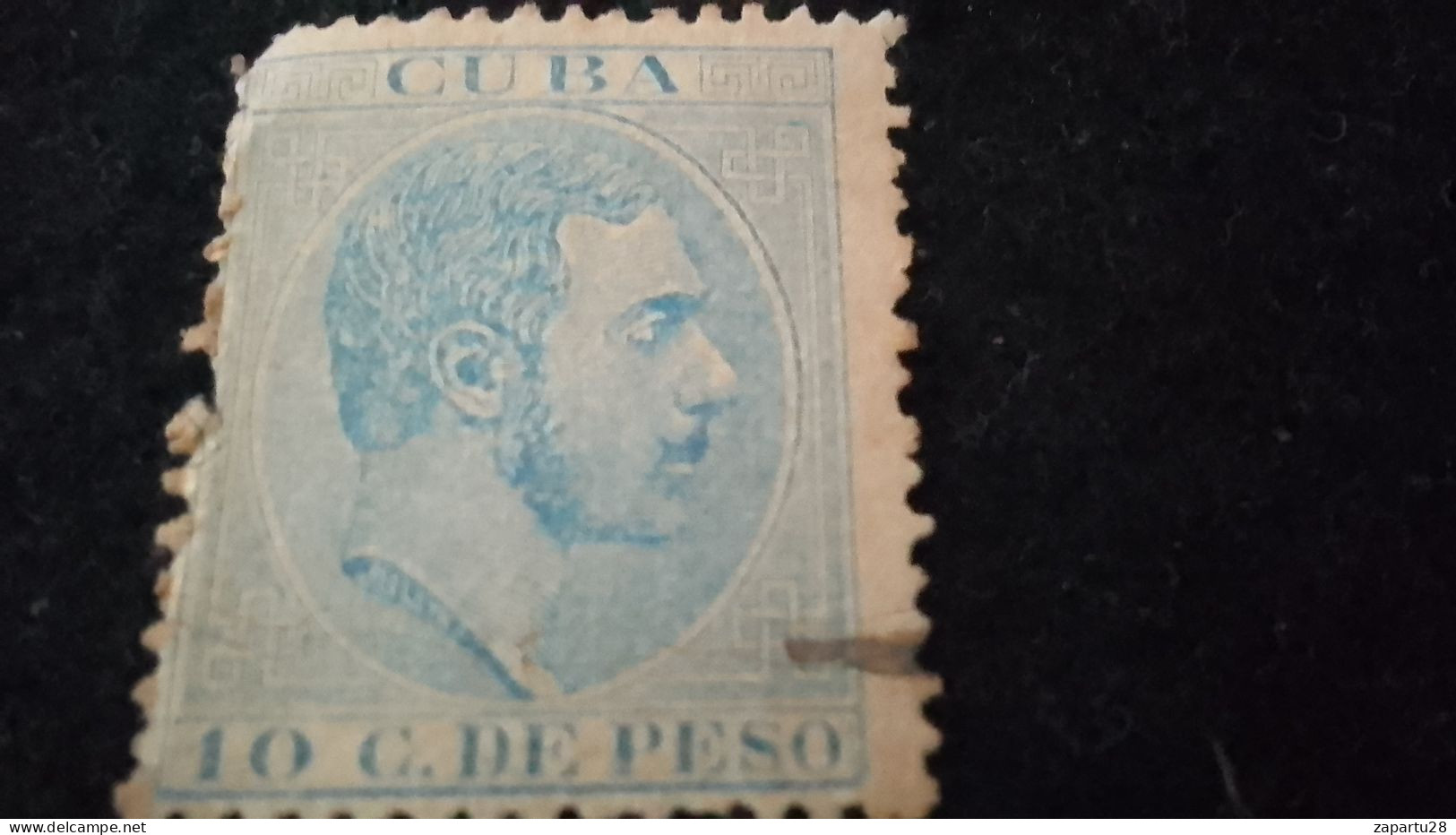 CUBA- İSPANYOL KUBASI--  10 C  DE PESO     DAMGALI - Autres & Non Classés