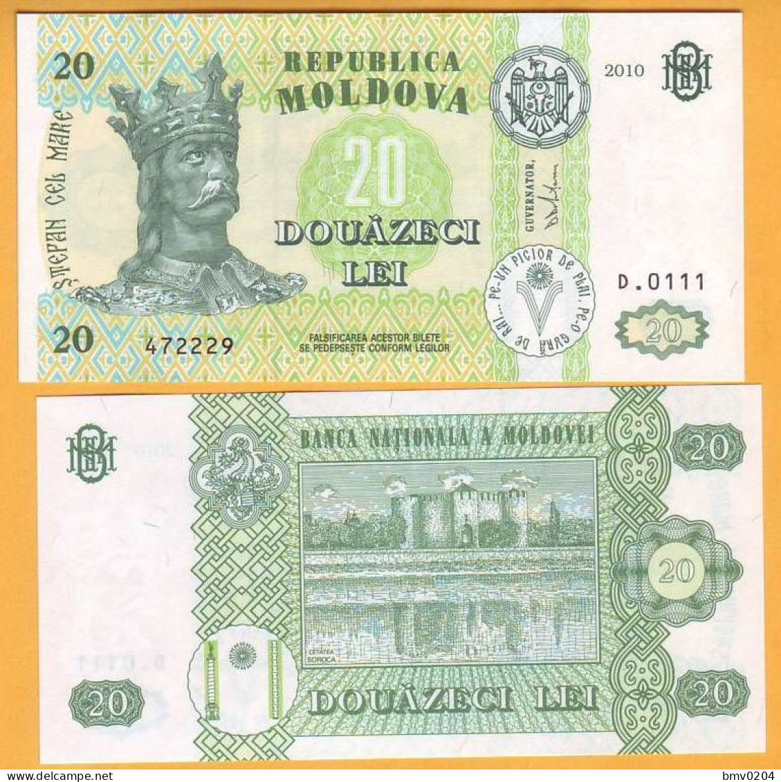 2010  Moldova ; Moldavie ; Moldau  "20 LEI  2010"  UNC - Moldavia