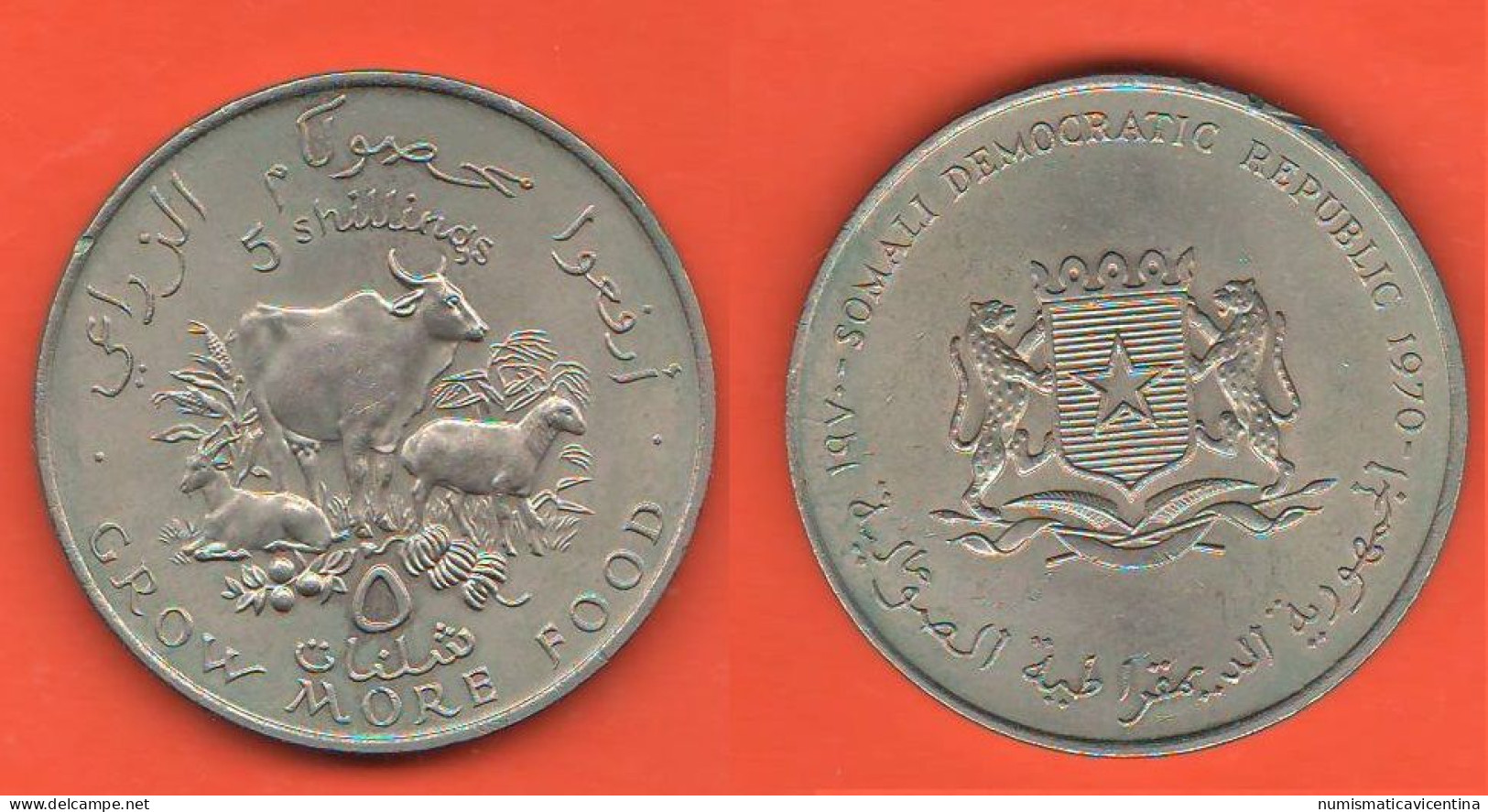 Somalie 5 Shillings 1970 FAO Somalia Somali Nickel Coin Animals - Somalie