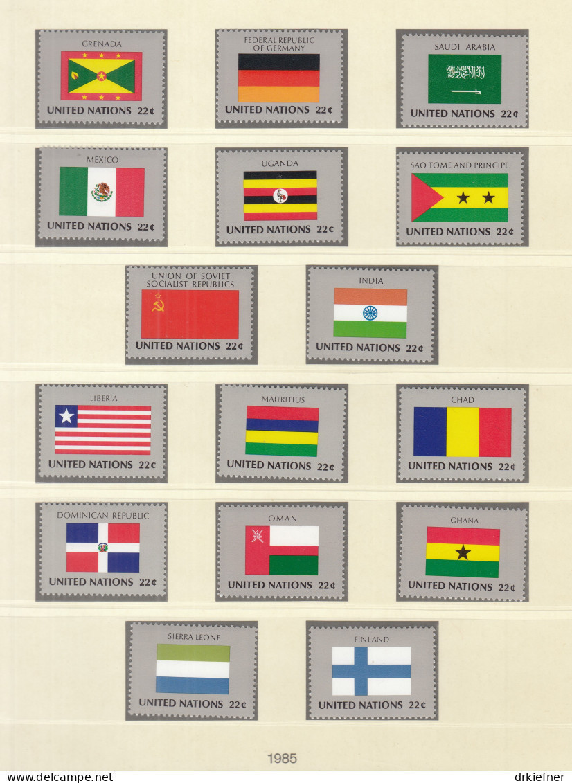 UNO NEW YORK  472-487, Postfrisch **, Flaggen, 1985 - Unused Stamps