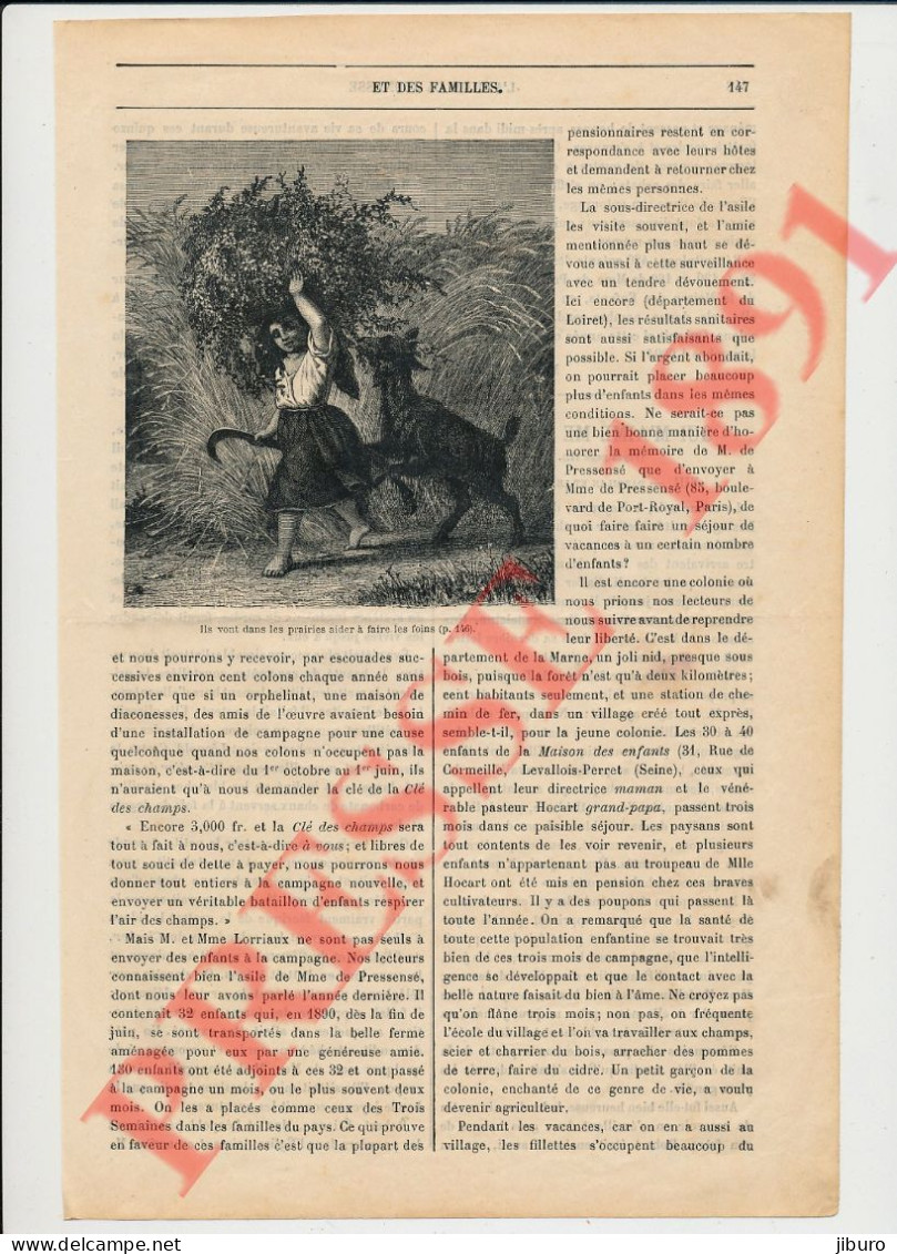 4 Vues 1891 La Clef Des Champs De MM Lorriaux Oeuvre Des Trois Semaines Montjavoult Moisson Gerbes Blé Faucille Outil - Unclassified