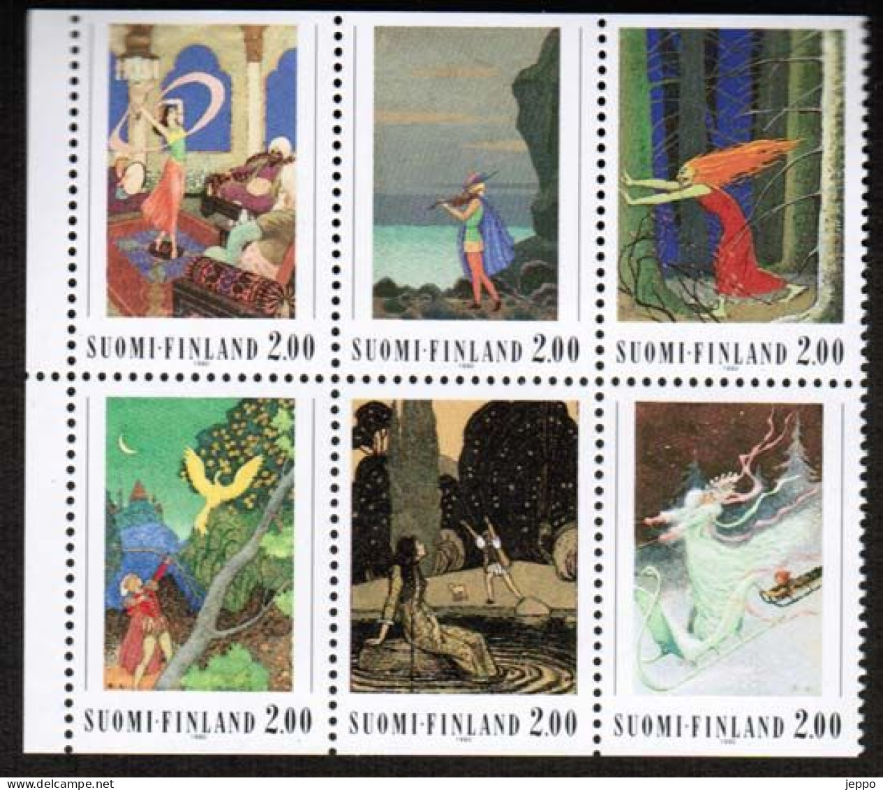 1990 Finland, Rudolf Koivu Painter, Booklet Pane **. - Unused Stamps