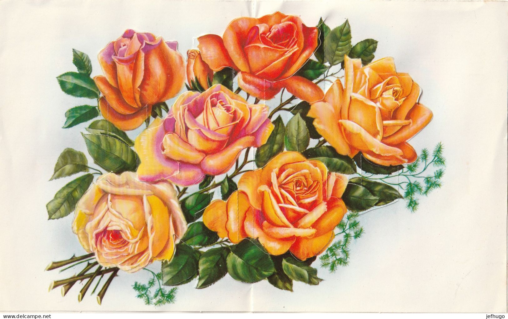 83 - CARTE A SYSTEME POP UP . ANNIVERSAIRE . ILL. ZSOLT BOUQUET DE ROSES . ESPANA 61/2 - Birthday