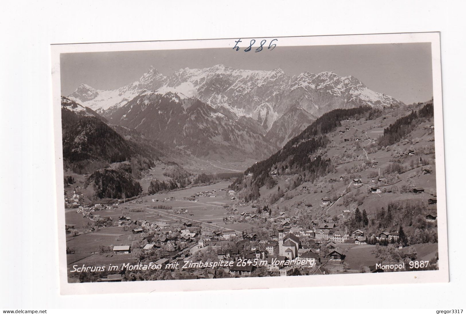 E6150) SCHRUNS Im Montafon Mit Zimbaspitze - Vorarlberg - S/W FOTO AK - Schruns
