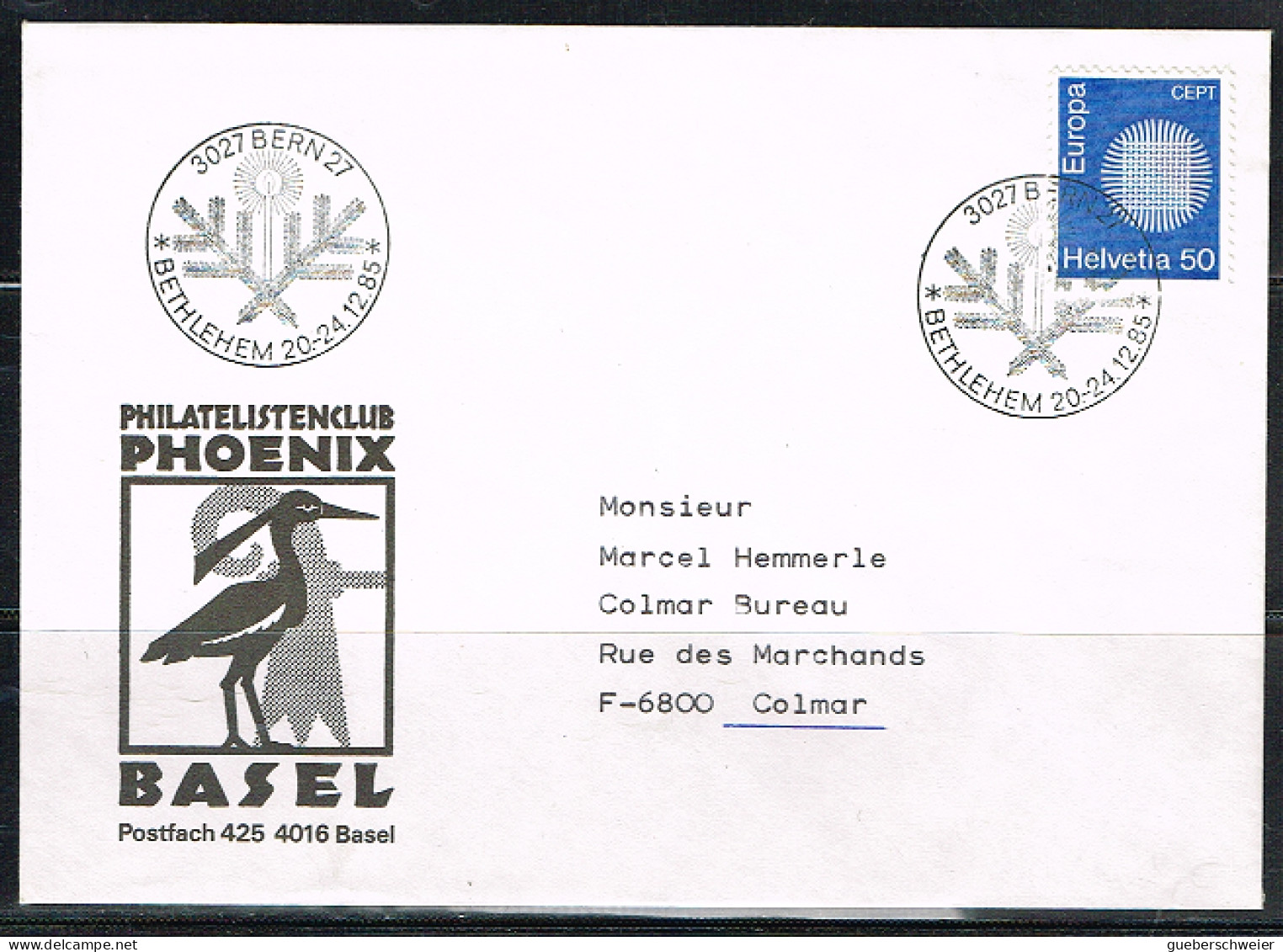 NOEL 135 - SUISSE Cachet Illustré De Noël De Berne 1985 Sur Lettre - Brieven En Documenten