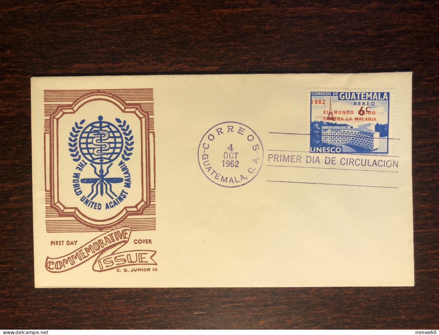 GUATEMALA FDC COVER 1962  YEAR MALARIA HEALTH MEDICINE STAMPS - Guatemala