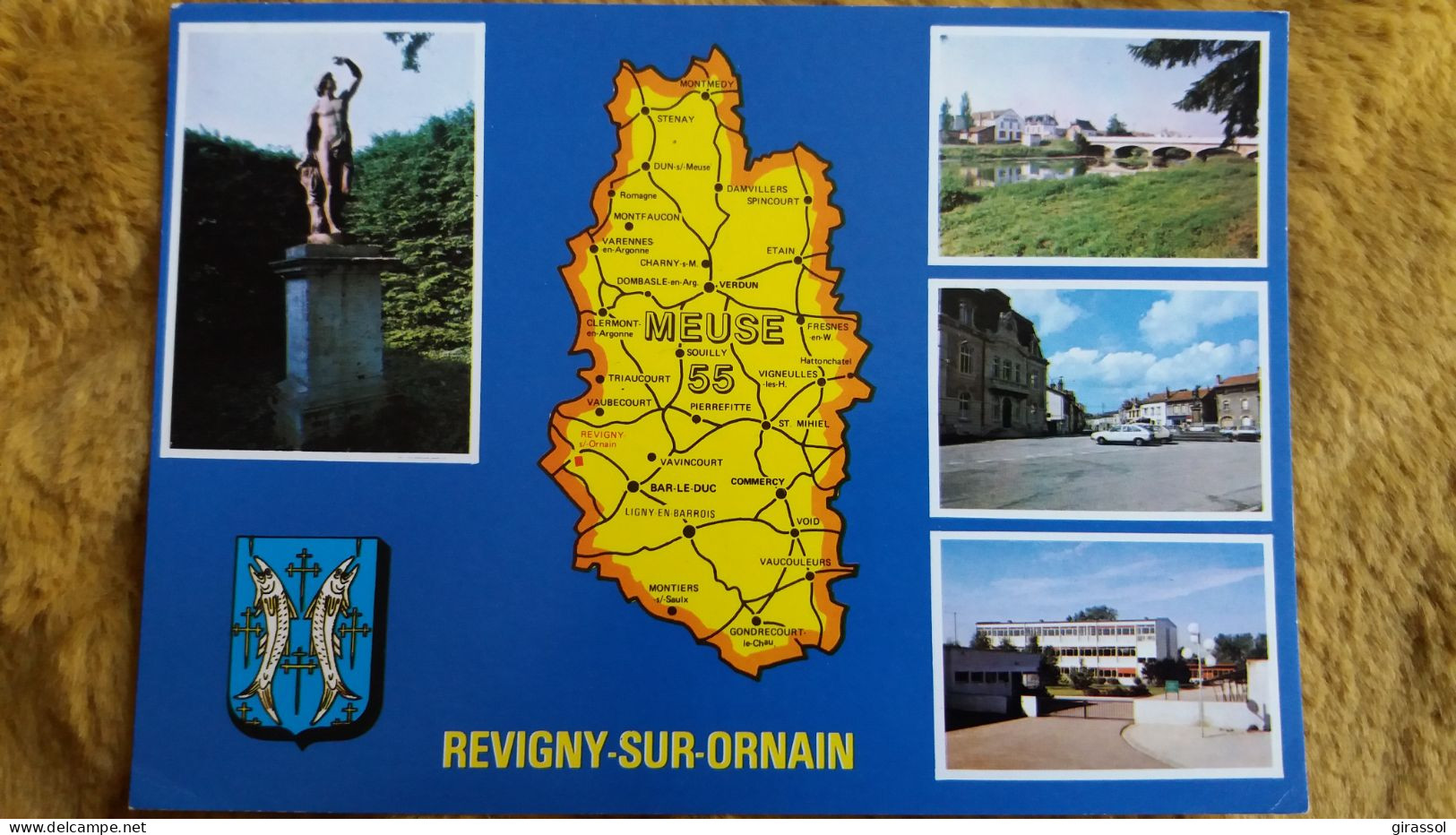 CPM CONTOUR GEOGRAPHIQUE DEPARTEMENT DE LA MEUSE VILLE DE REVIGNY SUR ORNAIN ED PIERRON BLASON - Maps