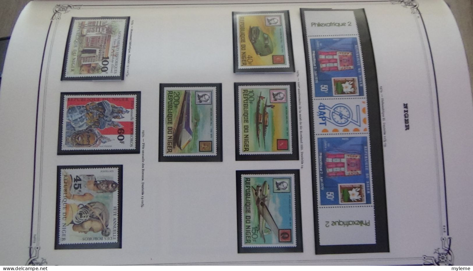 BC100 Collection de timbres et blocs ** du Niger sur feuille d'album.  A saisir !!!