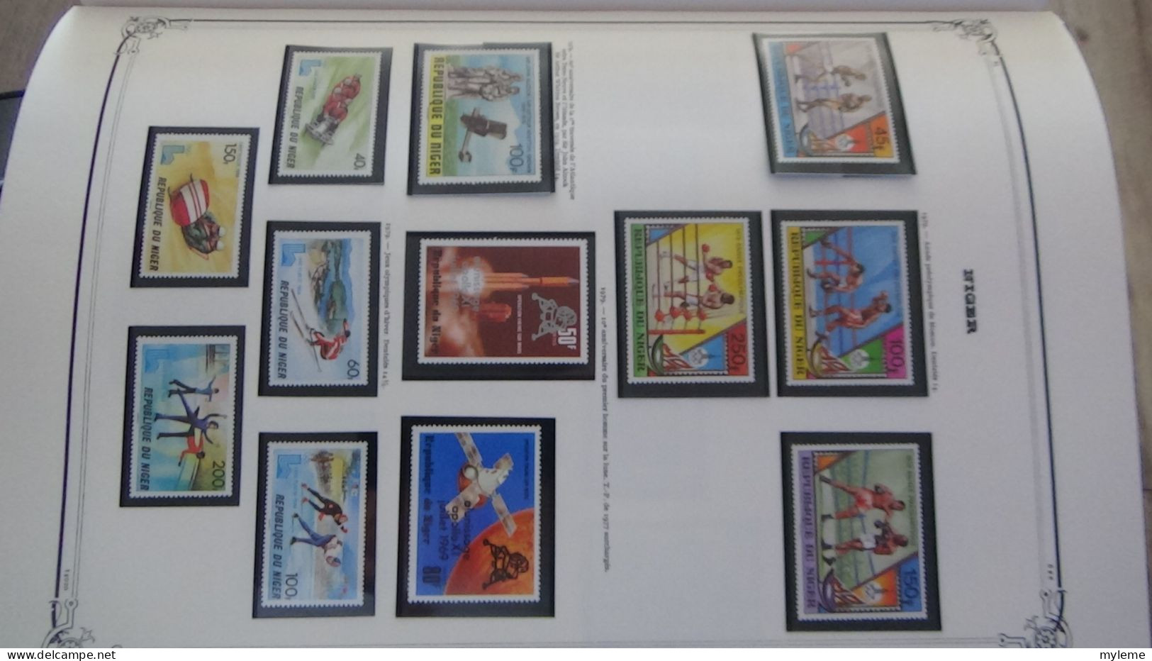 BC100 Collection de timbres et blocs ** du Niger sur feuille d'album.  A saisir !!!