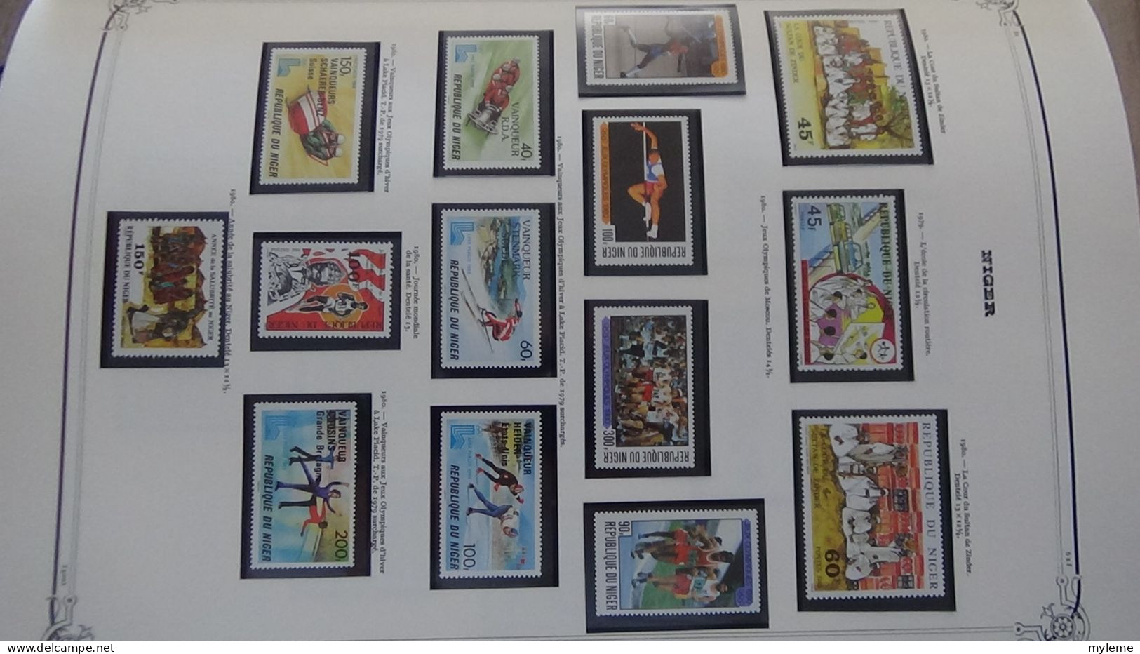 BC100 Collection de timbres et blocs ** du Niger sur feuille d'album.  A saisir !!!