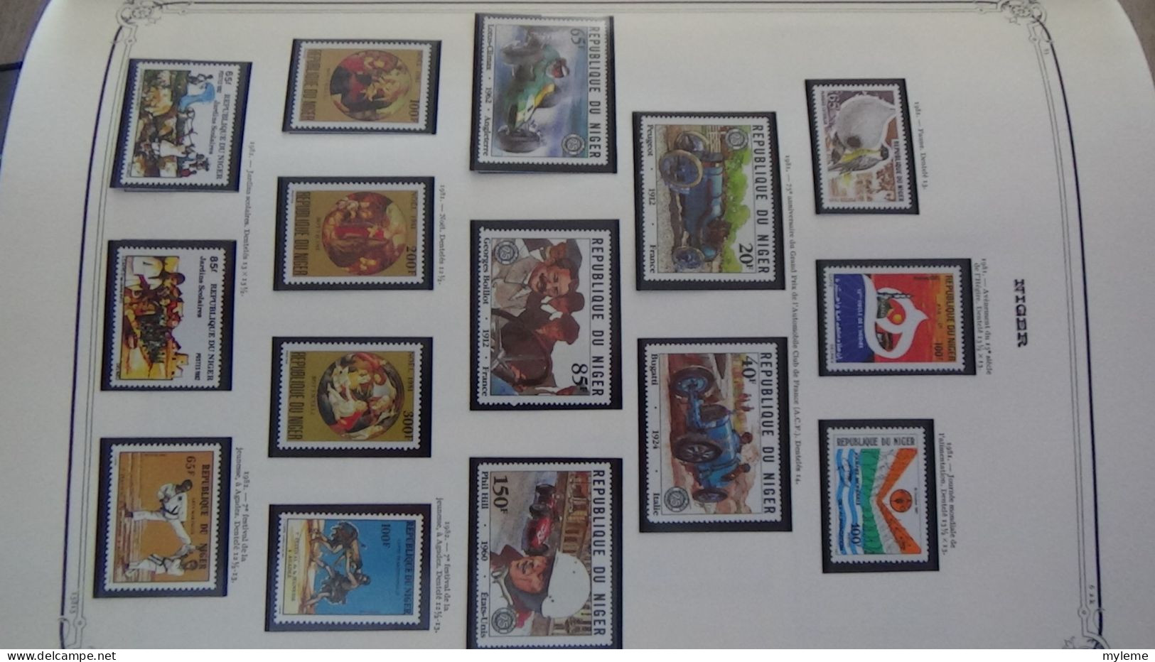 BC100 Collection de timbres et blocs ** du Niger sur feuille d'album.  A saisir !!!