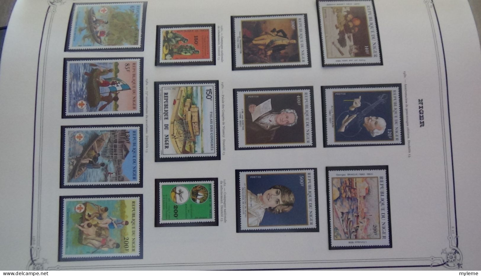 BC100 Collection de timbres et blocs ** du Niger sur feuille d'album.  A saisir !!!