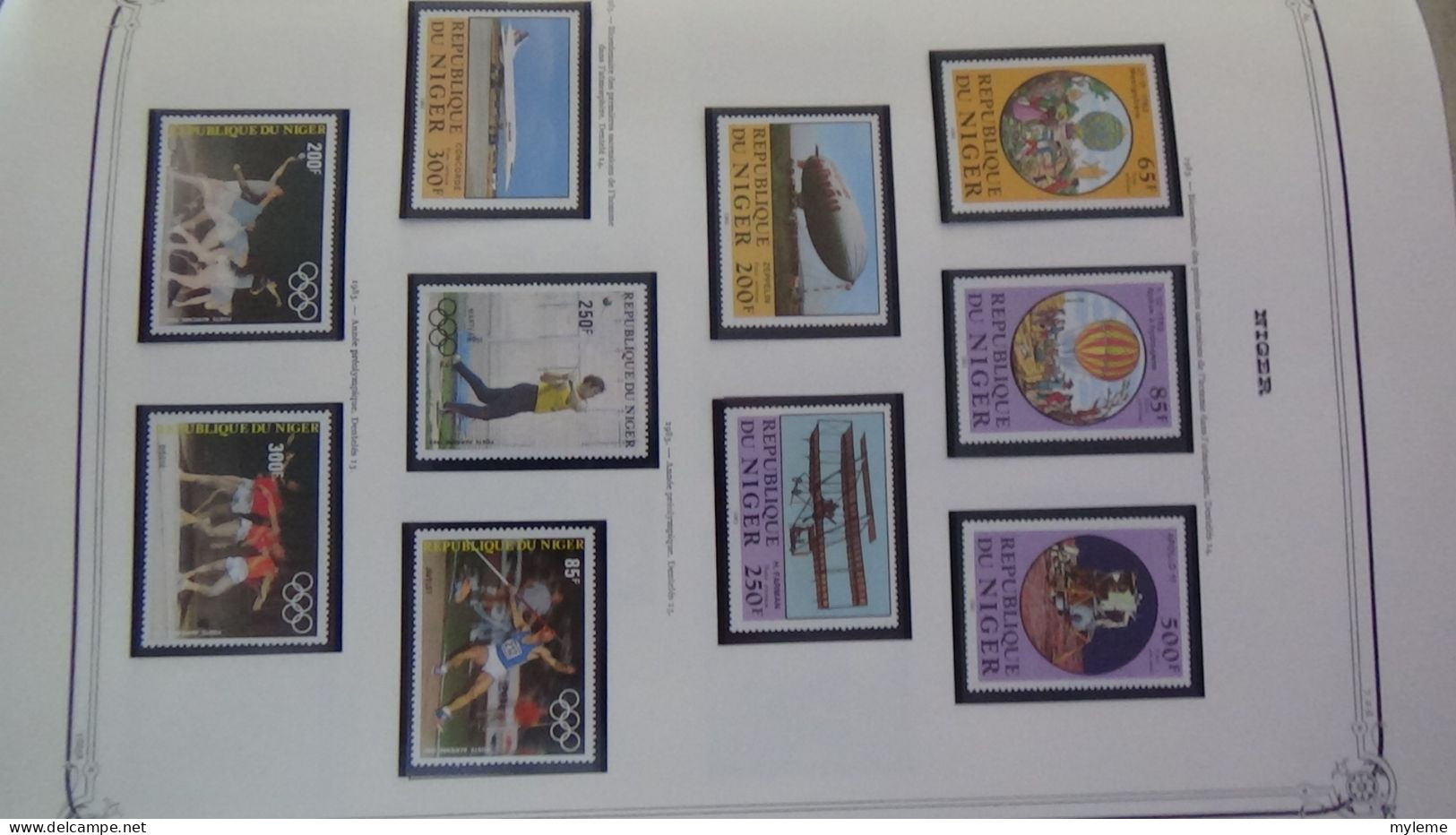BC100 Collection de timbres et blocs ** du Niger sur feuille d'album.  A saisir !!!
