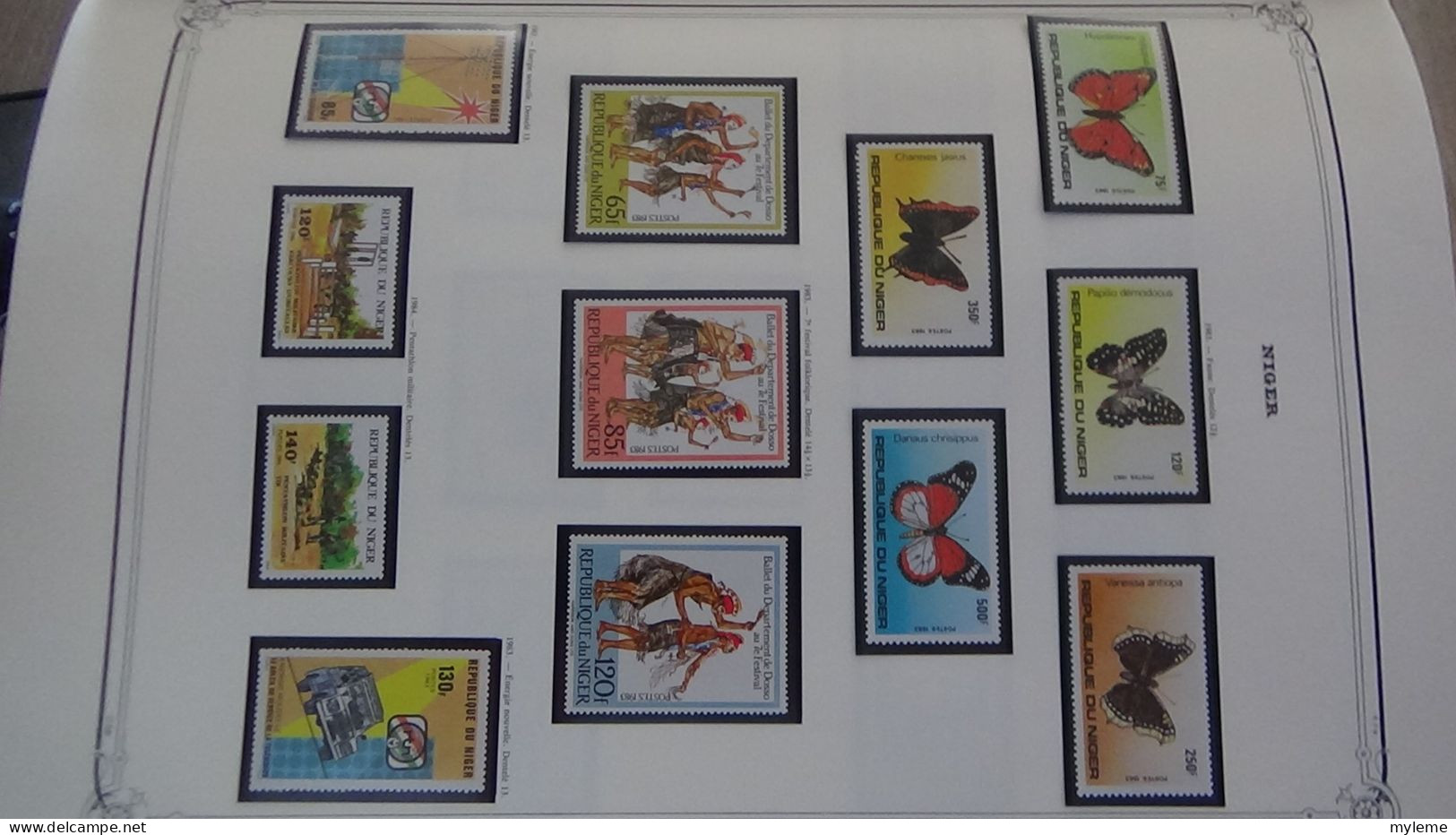 BC100 Collection de timbres et blocs ** du Niger sur feuille d'album.  A saisir !!!