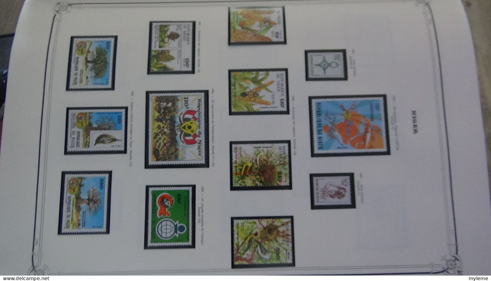 BC100 Collection de timbres et blocs ** du Niger sur feuille d'album.  A saisir !!!