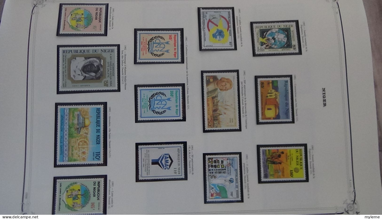 BC100 Collection de timbres et blocs ** du Niger sur feuille d'album.  A saisir !!!