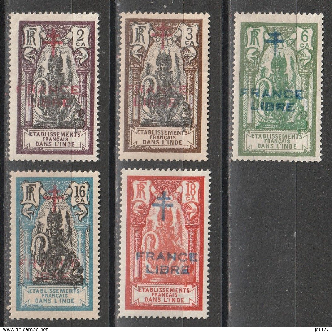 Inde N° 177 - 181 * France Libre - Unused Stamps