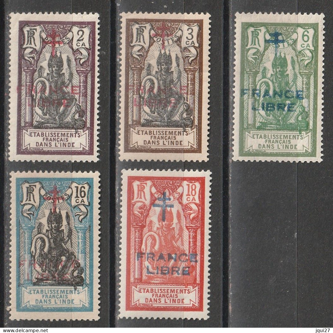 Inde N° 177 - 181 * France Libre - Ungebraucht