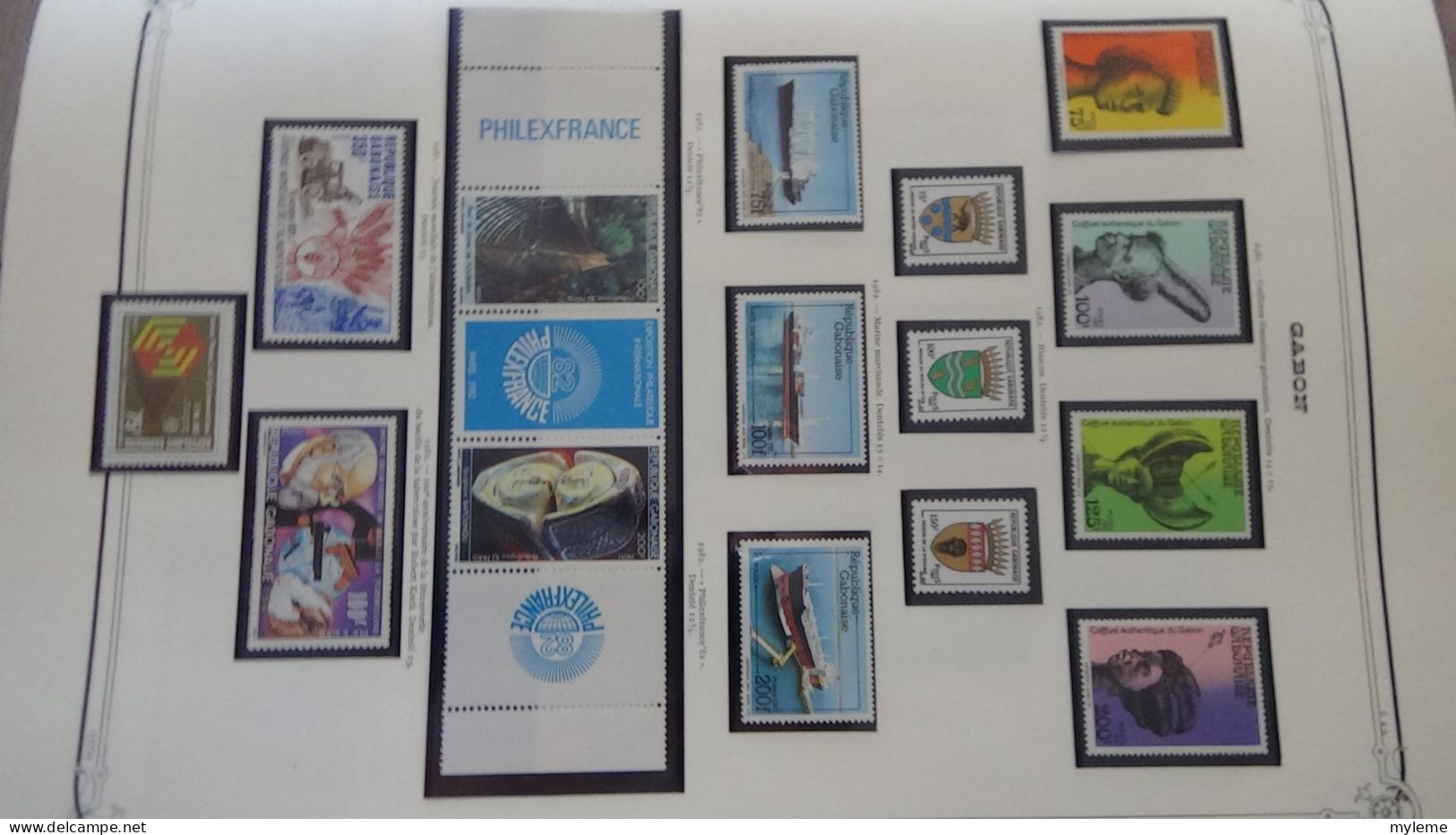 BC101 Collection de timbres et blocs ** du Gabon sur feuille d'album.  A saisir !!!