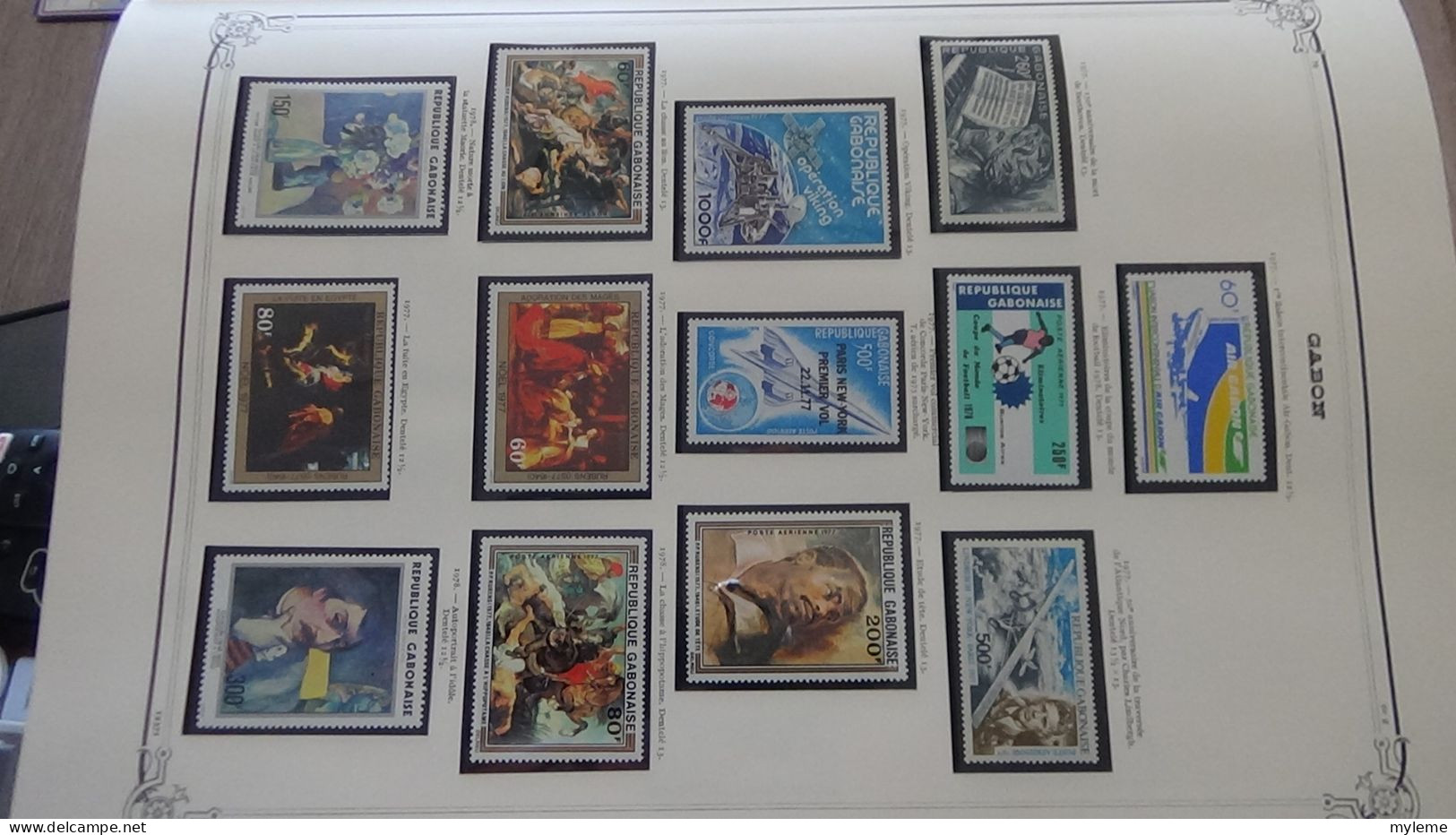 BC101 Collection de timbres et blocs ** du Gabon sur feuille d'album.  A saisir !!!