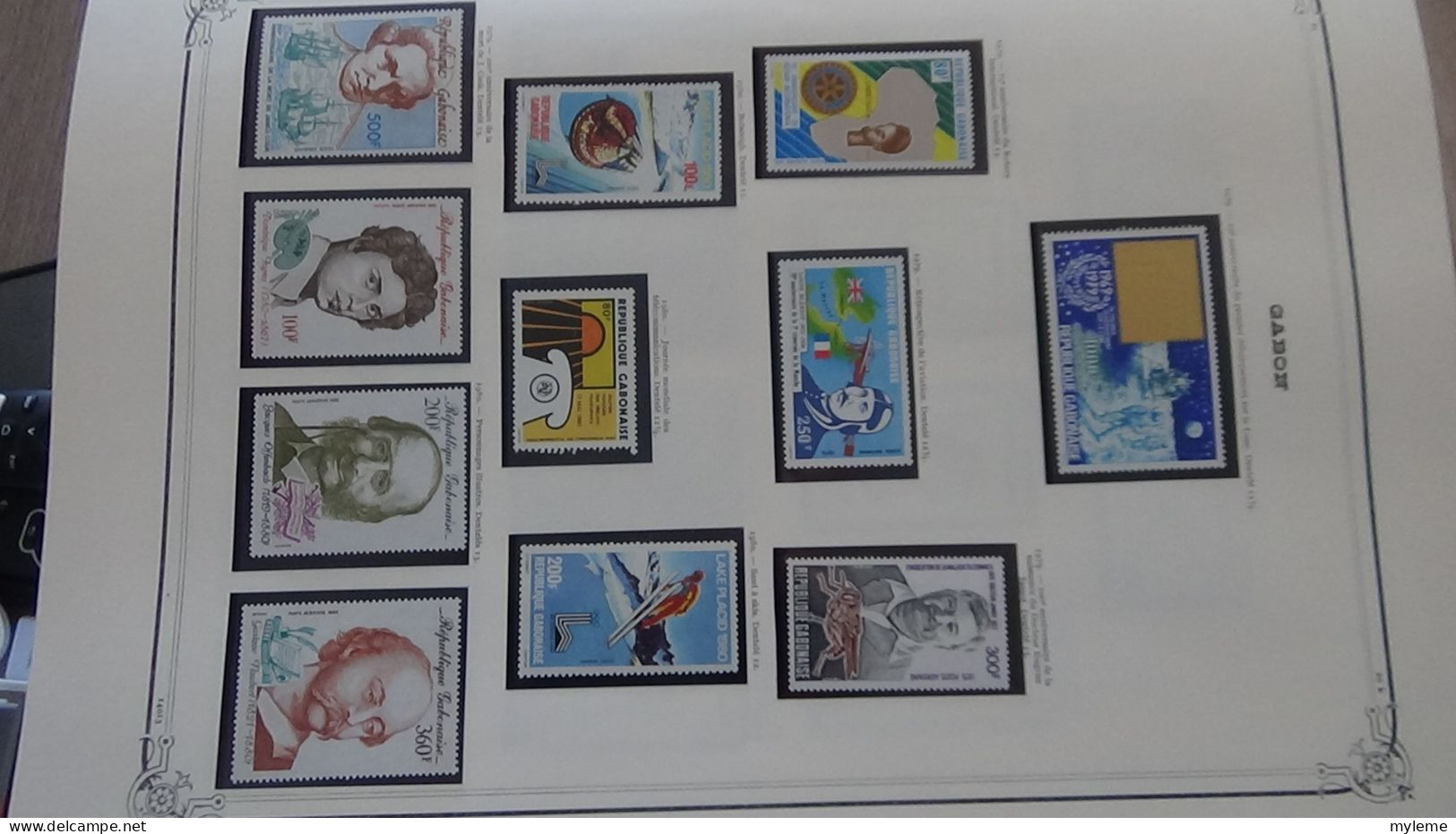 BC101 Collection de timbres et blocs ** du Gabon sur feuille d'album.  A saisir !!!