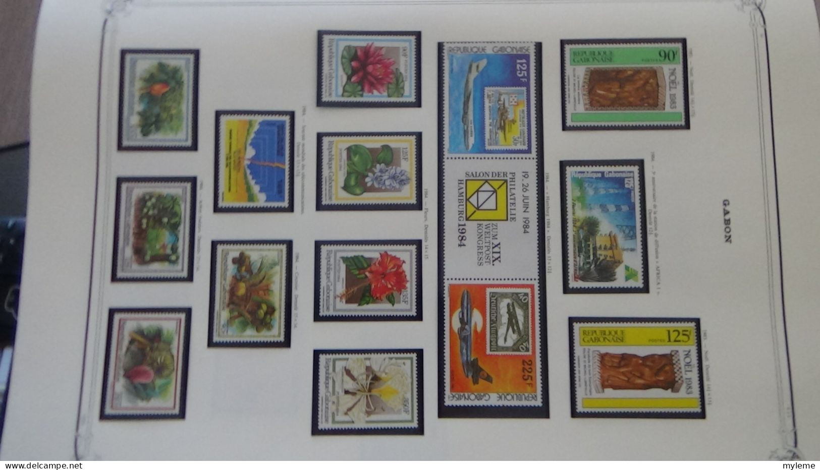 BC101 Collection de timbres et blocs ** du Gabon sur feuille d'album.  A saisir !!!