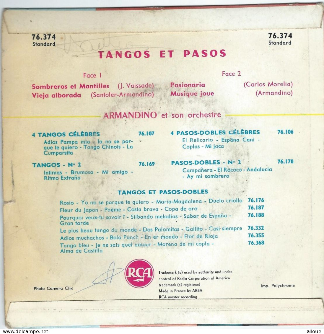 ARMANDINO- TANGOS ET PASOS - FR EP -  SOMBREROS ET MANTILLES + 3 - Musiques Du Monde
