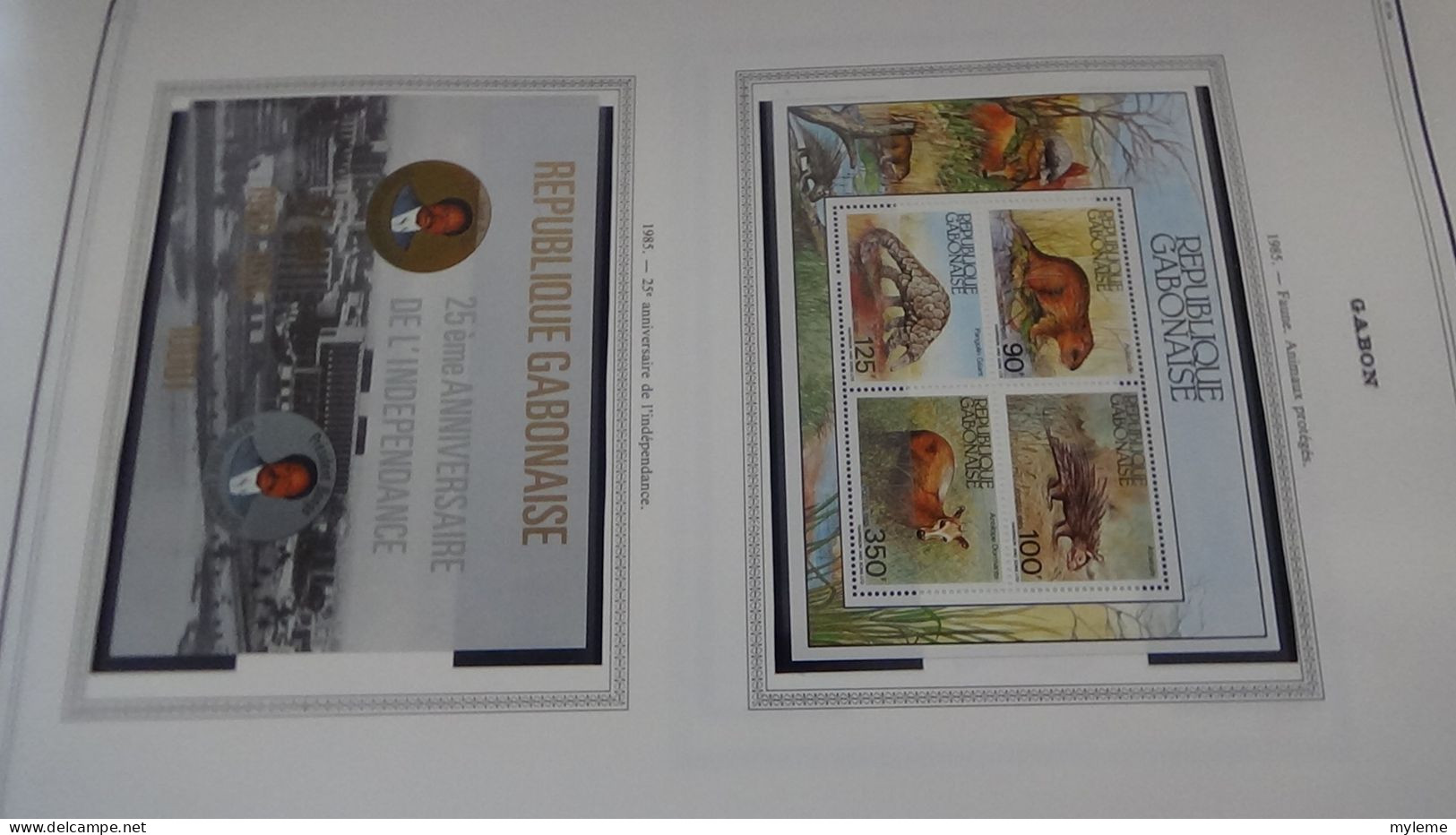 BC102 Collection de timbres et blocs ** du Gabon sur feuille d'album.  A saisir !!!