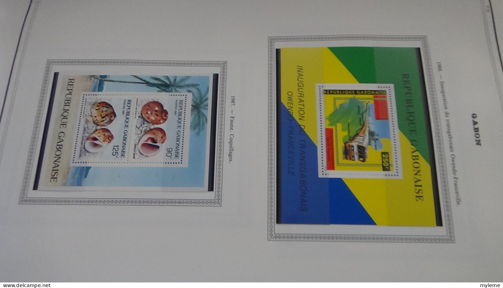 BC102 Collection de timbres et blocs ** du Gabon sur feuille d'album.  A saisir !!!
