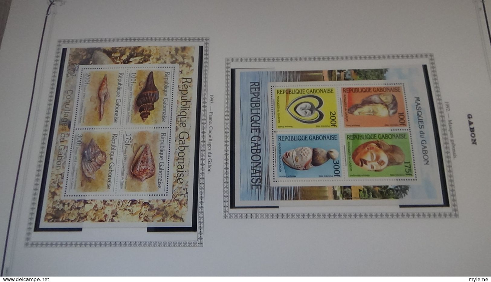 BC102 Collection de timbres et blocs ** du Gabon sur feuille d'album.  A saisir !!!