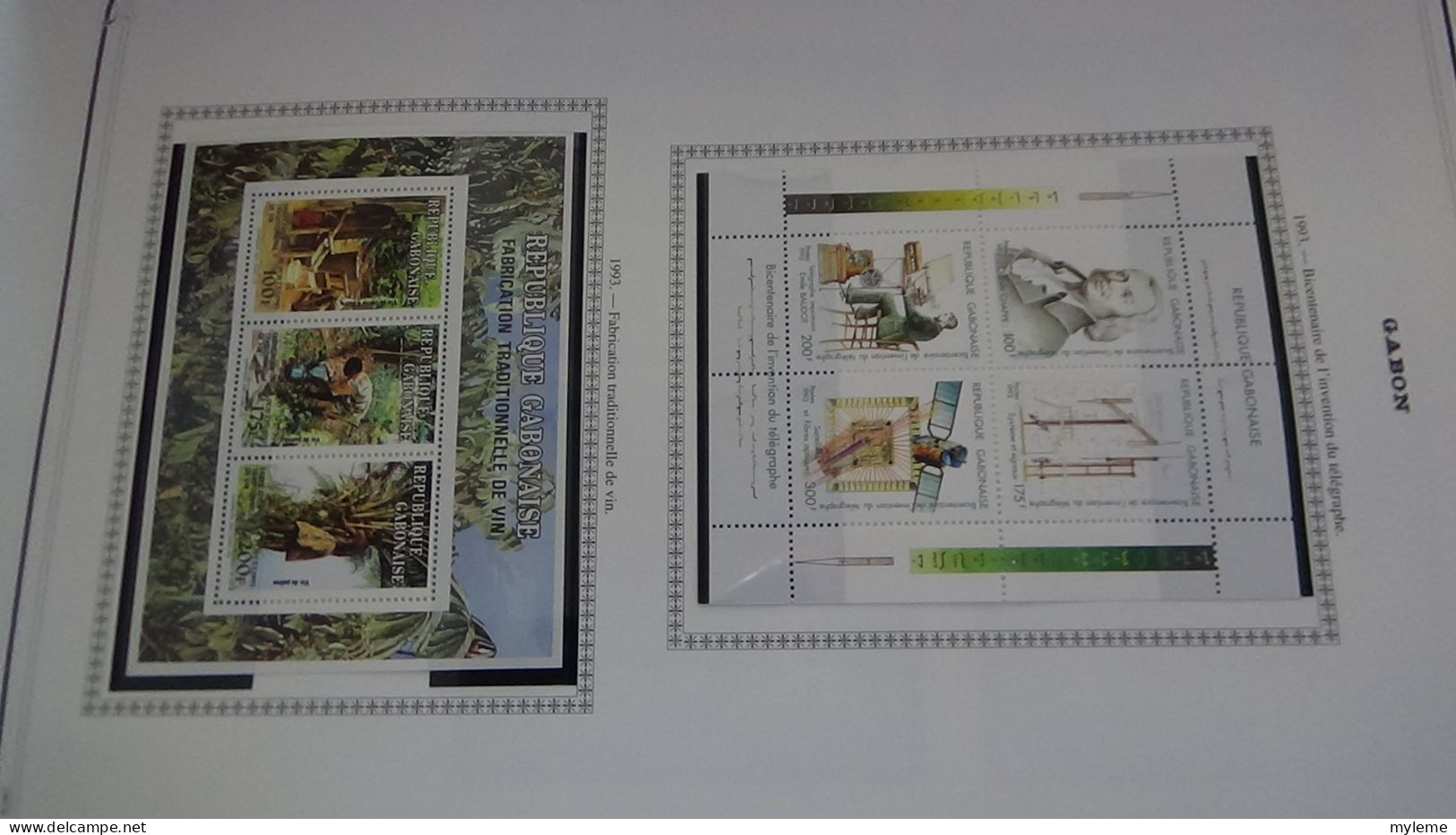 BC102 Collection de timbres et blocs ** du Gabon sur feuille d'album.  A saisir !!!