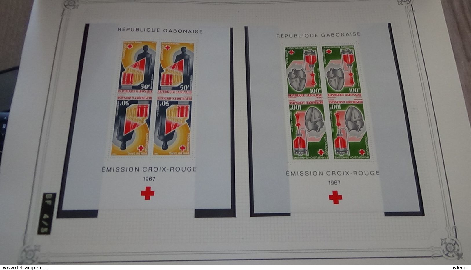 BC102 Collection de timbres et blocs ** du Gabon sur feuille d'album.  A saisir !!!