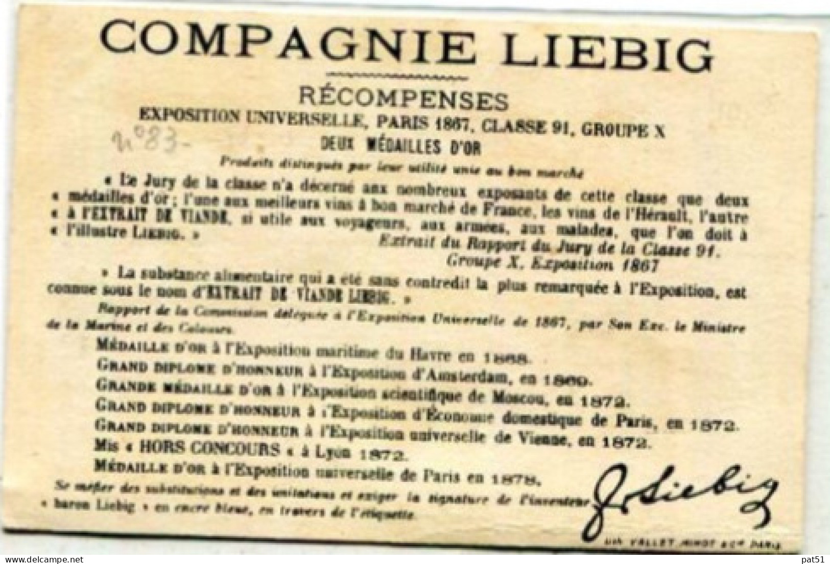 Chromo LIEBIG : S 83 / C - Figure De Genere / Figures De Genre N° 20 - 1878/1883 - Liebig
