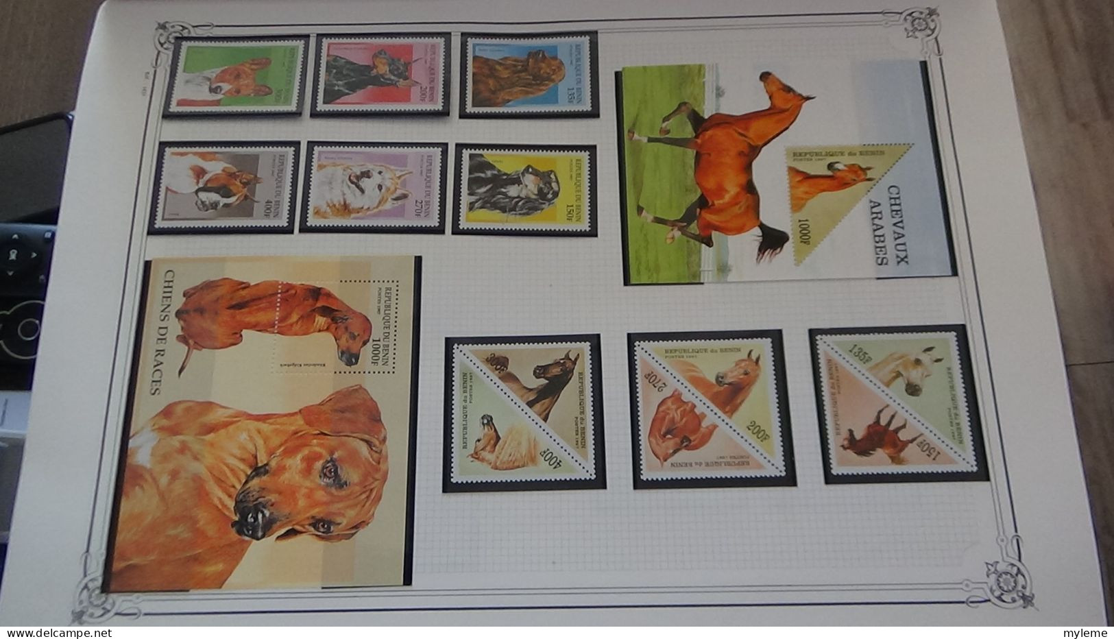 BC102 Collection de timbres et blocs ** du Bénin sur feuille d'album.  A saisir !!!