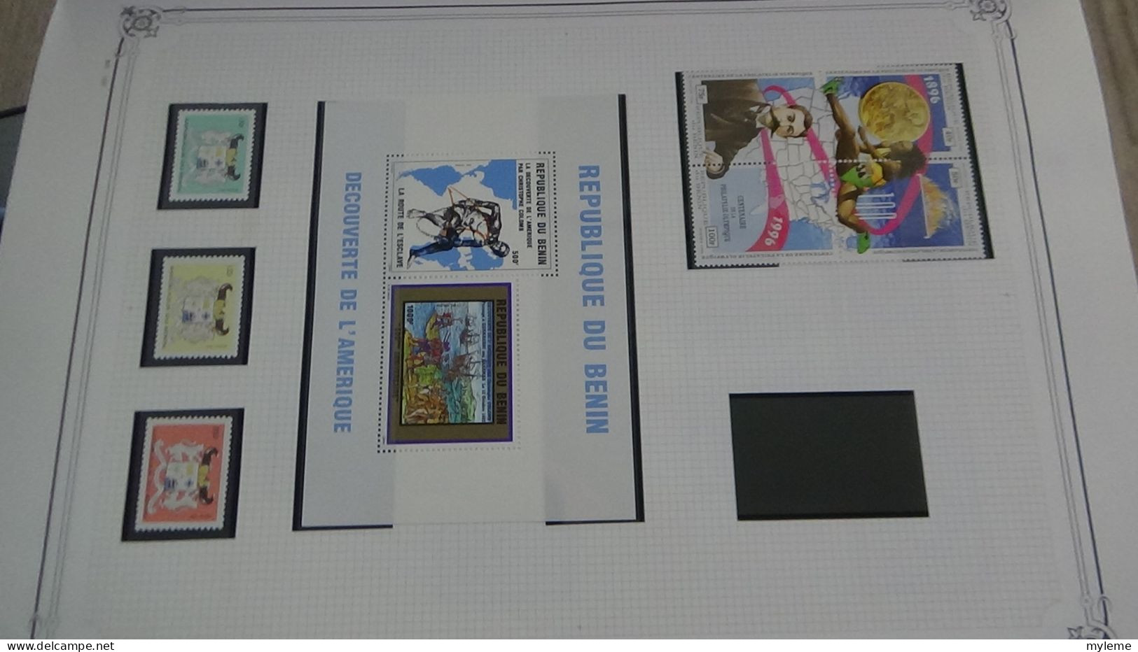 BC102 Collection de timbres et blocs ** du Bénin sur feuille d'album.  A saisir !!!