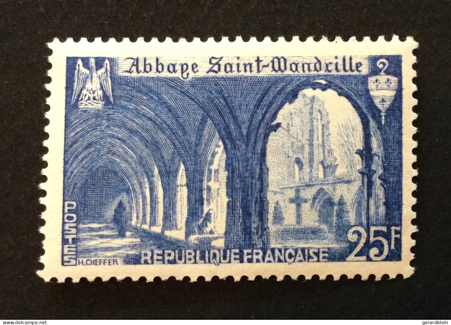 Num. 842 (25Fr) - Abbaye De Sainte Wandille - Unused Stamps
