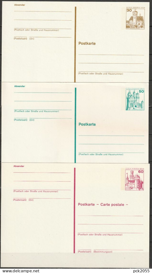 Berlin Ganzsache1979 Mi.-Nr. P 108, P109,P110 Ungebraucht ( PK 127) Günstige Versandkosten - Cartes Postales - Neuves