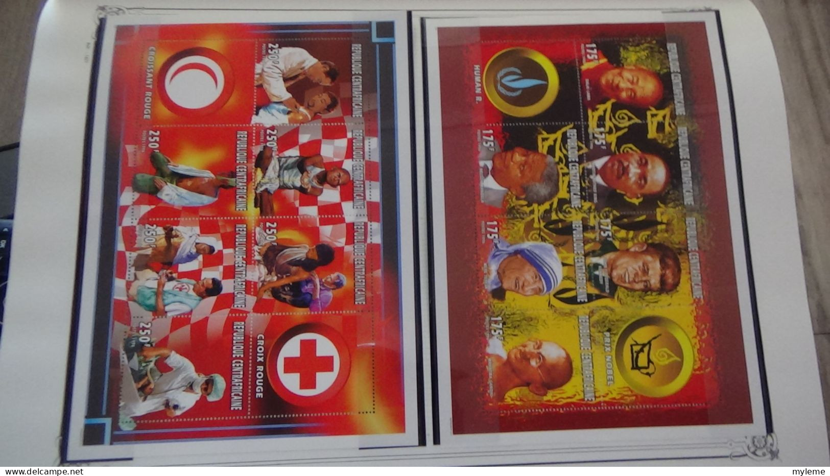 BC102 Collection de timbres et blocs ** de Centrafrique sur feuille d'album.  A saisir !!!