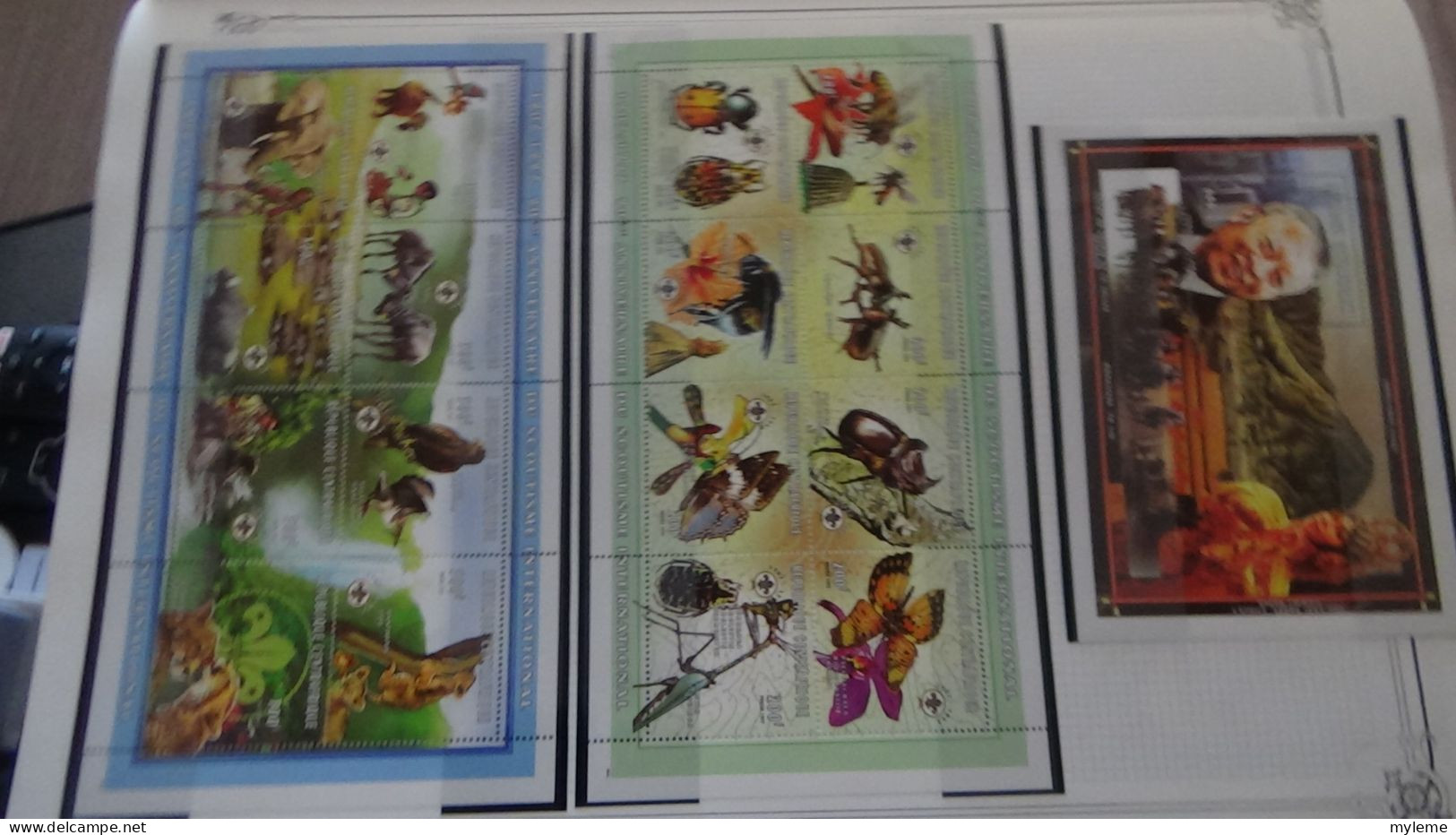 BC102 Collection de timbres et blocs ** de Centrafrique sur feuille d'album.  A saisir !!!