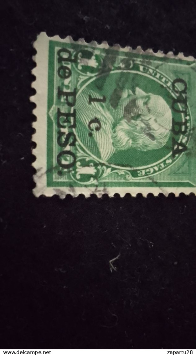 CUBA- I--1910-20  1  C.    DAMGALI   SÜRAJLI AMERİKAN CUBASI - Used Stamps