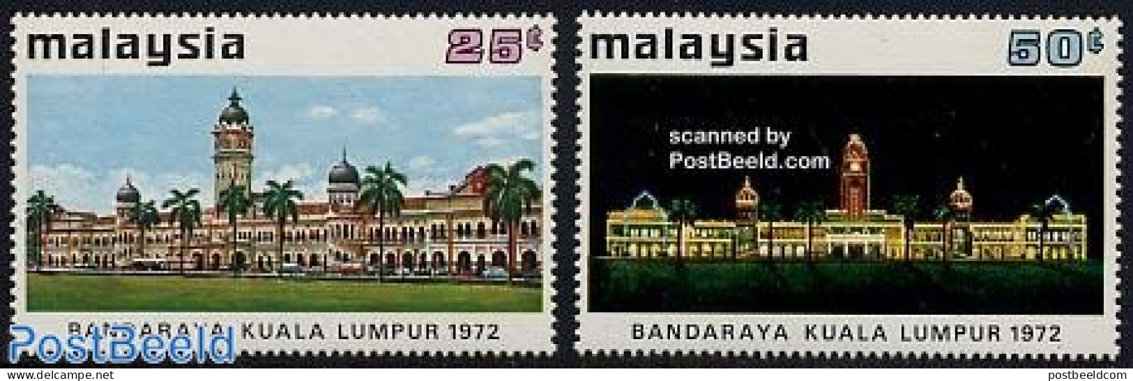 Malaysia 1972 Kuala Lumpur 2v, Mint NH, Art - Architecture - Other & Unclassified